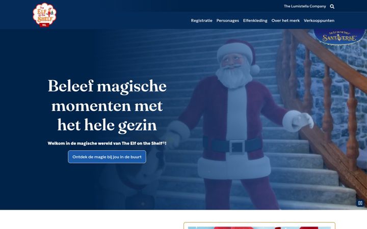 Snímek obrazovky elfontheshelf.nl