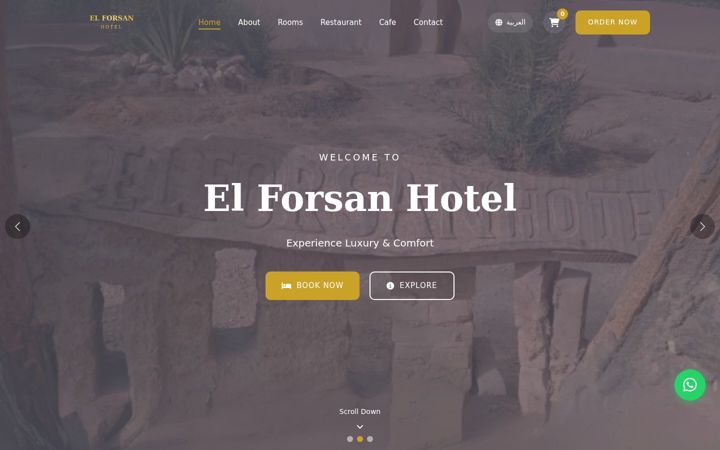 Screenshot of elforsanhotel.com