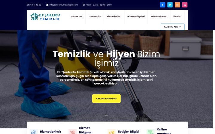 Screenshot of elfsanliurfatemizlik.com