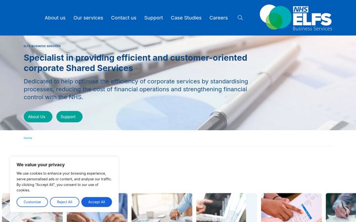 Snímek obrazovky elfsnhs.co.uk