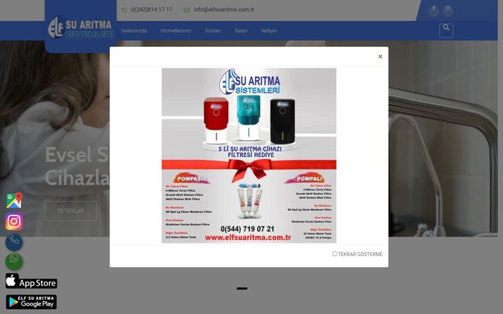 Snímek obrazovky elfsuaritma.com.tr
