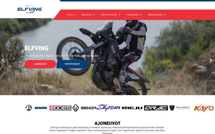 Screenshot di elfving.fi