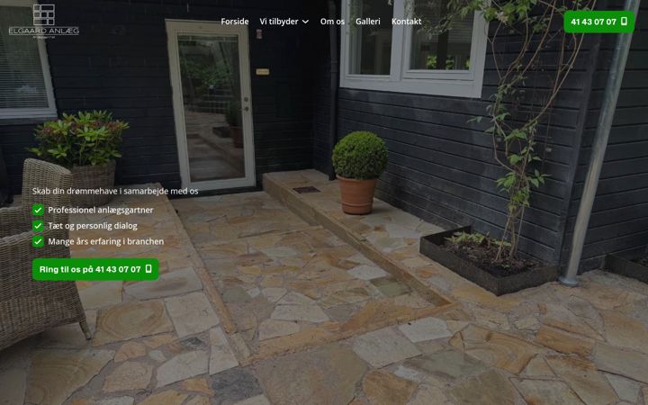 Screenshot of elgaardanlaeg.dk