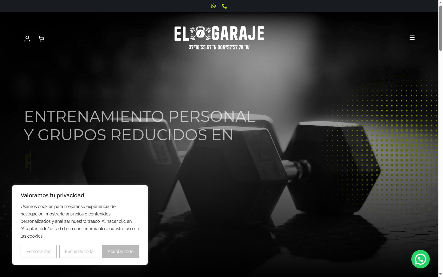 Captura de ecrã do banner de consentimento apresentado antes de qualquer interação