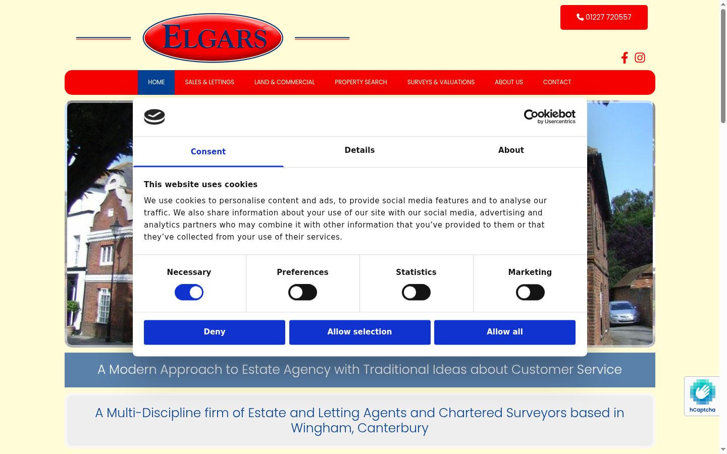 Screenshot of the consent banner shown before any interaction