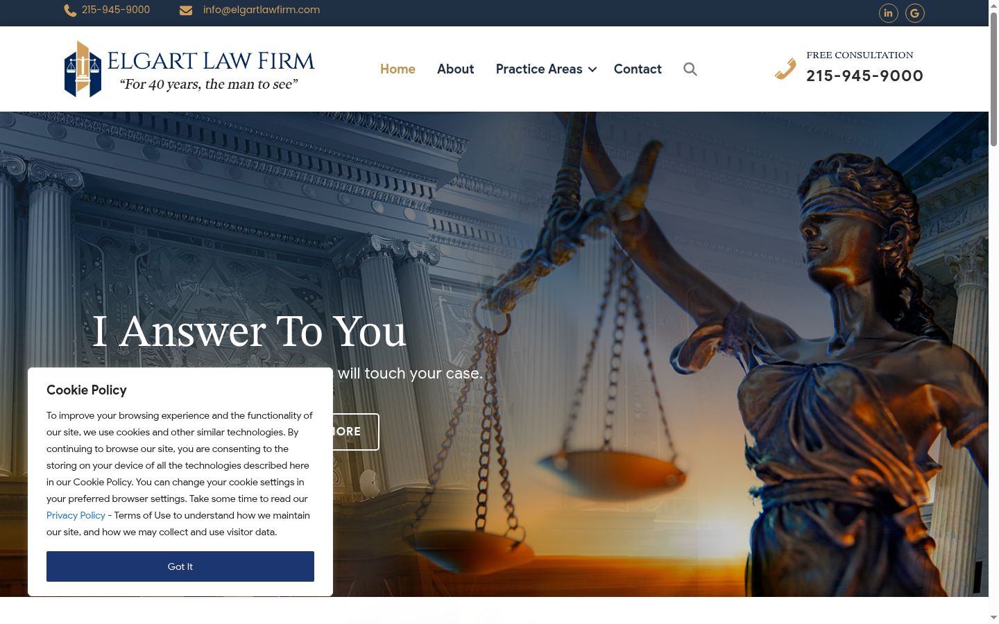 Screenshot of the consent banner shown before any interaction