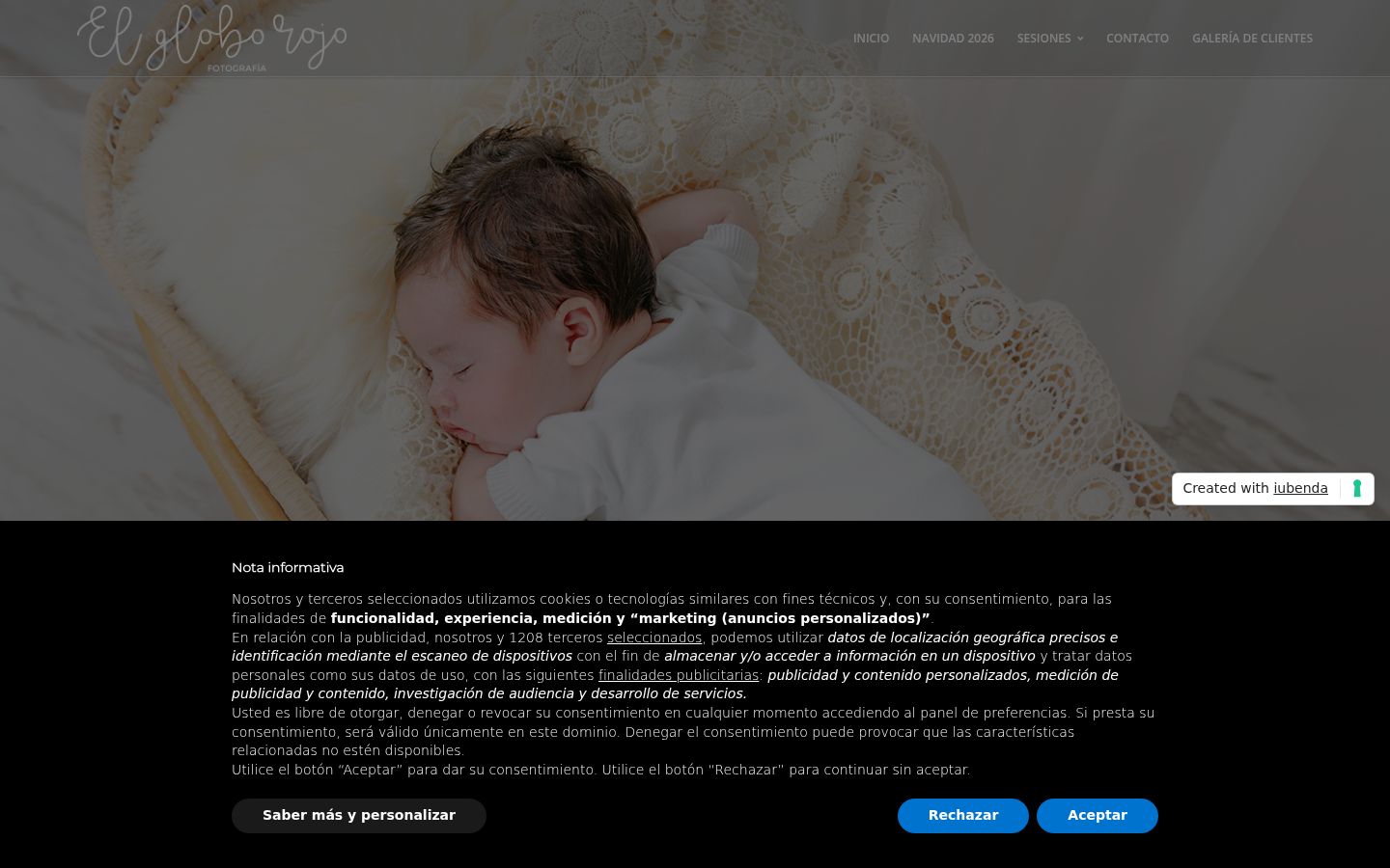 Captura de pantalla del banner de consentimiento mostrado antes de cualquier interacción