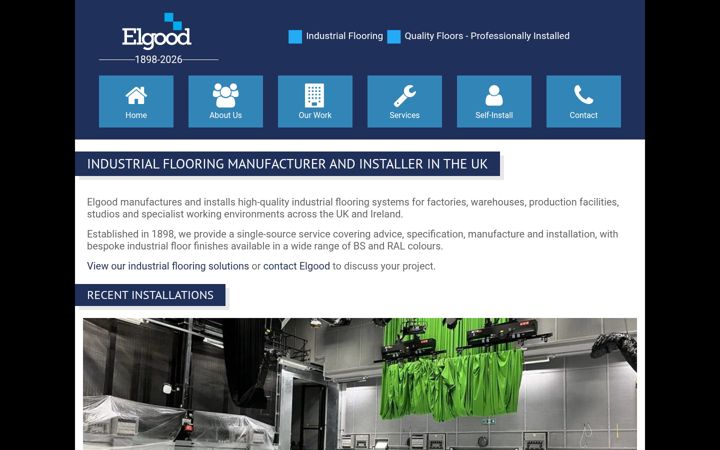 Screenshot of elgoodindustrialflooring.com