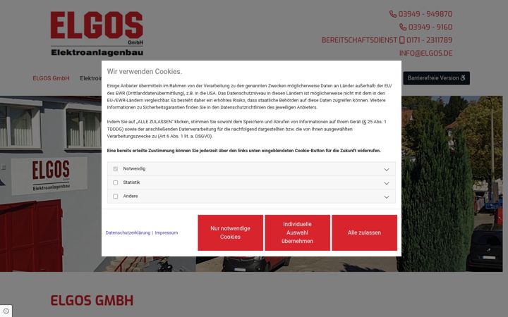 Skärmbild av elgos.de