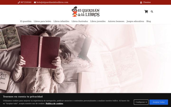 Screenshot of elguardiandeloslibros.com