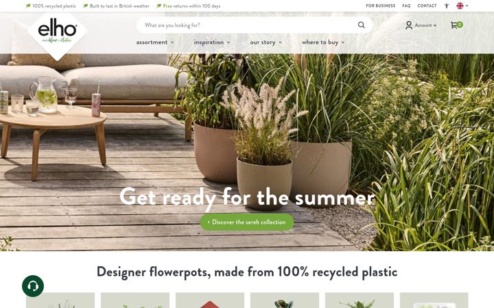 Screenshot of elho.com