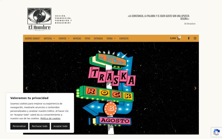 Screenshot of elhombremusic.com