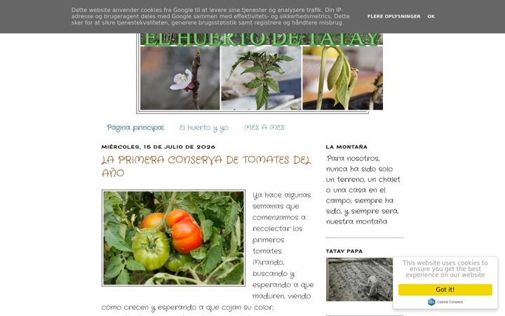 Screenshot of elhuertodetatay.com