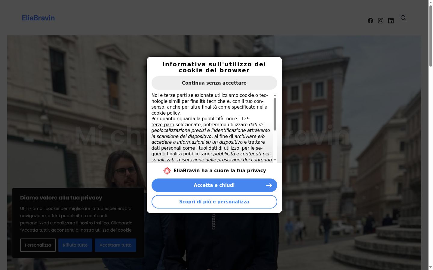 Skjermbilde av samtykkebanneret slik det vises før noen interaksjon