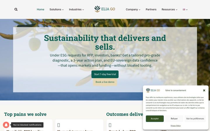 Screenshot of eliago.com