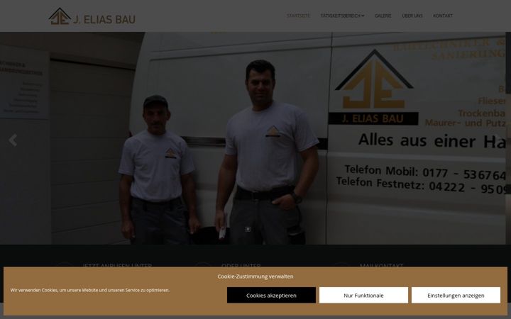 Posnetek zaslona elias-bau.de