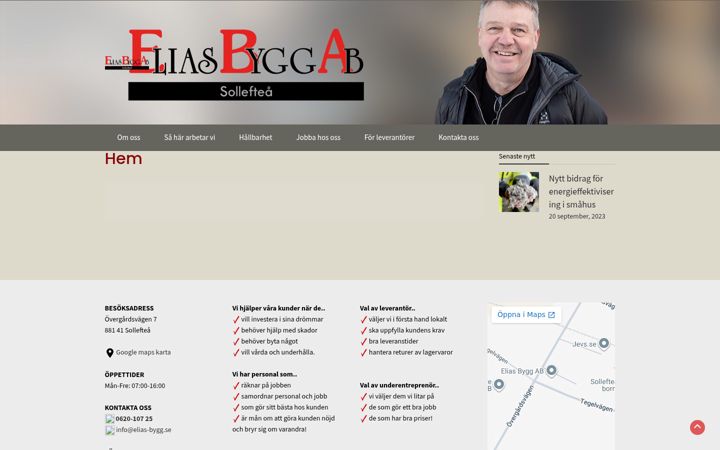 Skærmbillede af elias-bygg.se