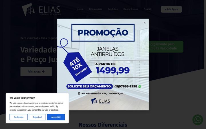 Екранна снимка на eliasesquadriasdealuminio.com.br