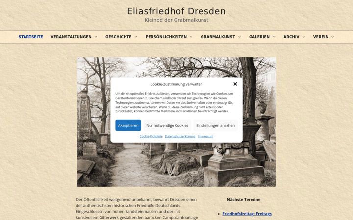 Snimka zaslona za eliasfriedhof.de