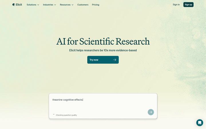 Screenshot of elicit.org