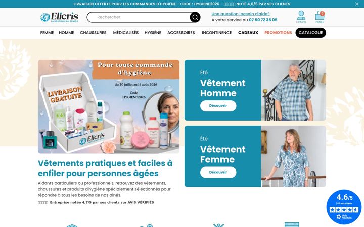 Screenshot stránky elicris.fr