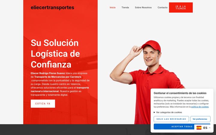 Screenshot of eliecertransportes.com