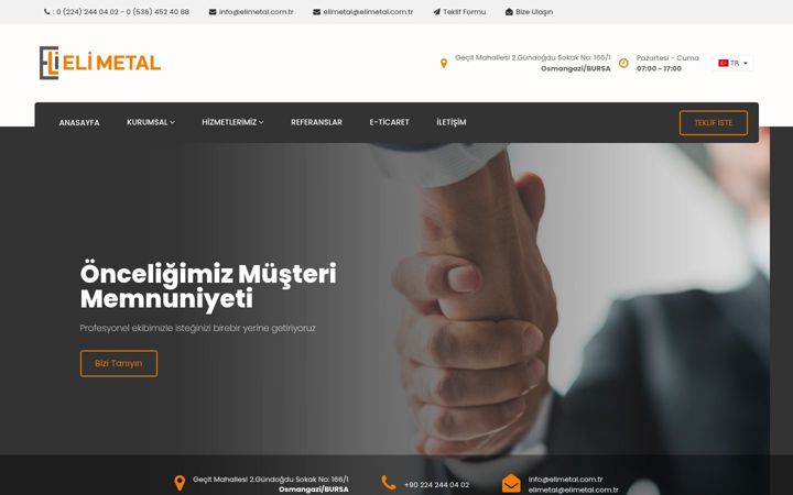 Snímek obrazovky elimetal.com.tr