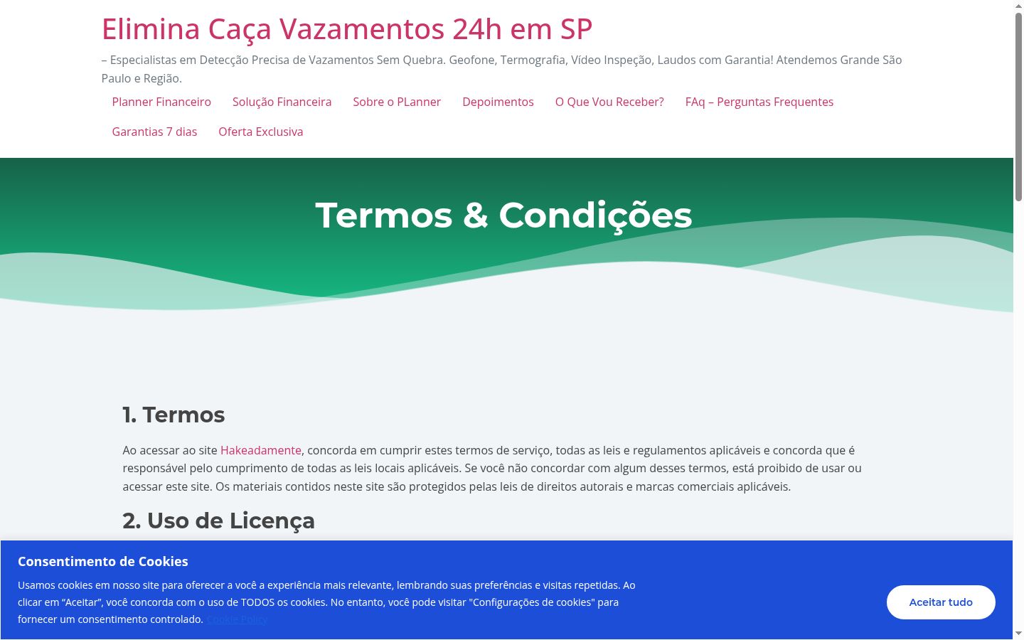Screenshot of the consent banner shown before any interaction