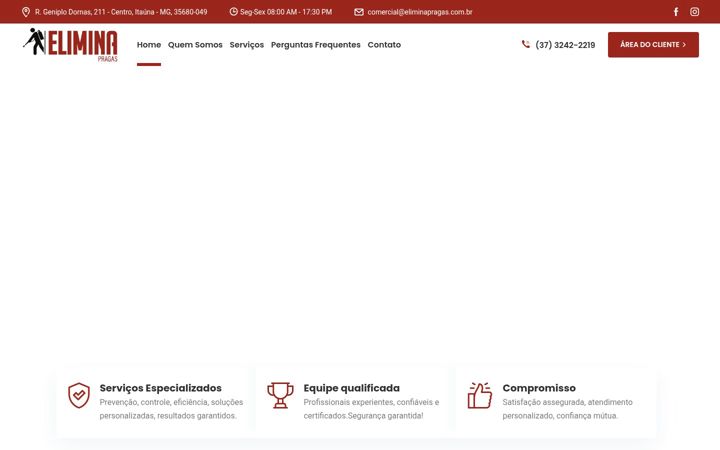 Екранна снимка на eliminapragas.com.br