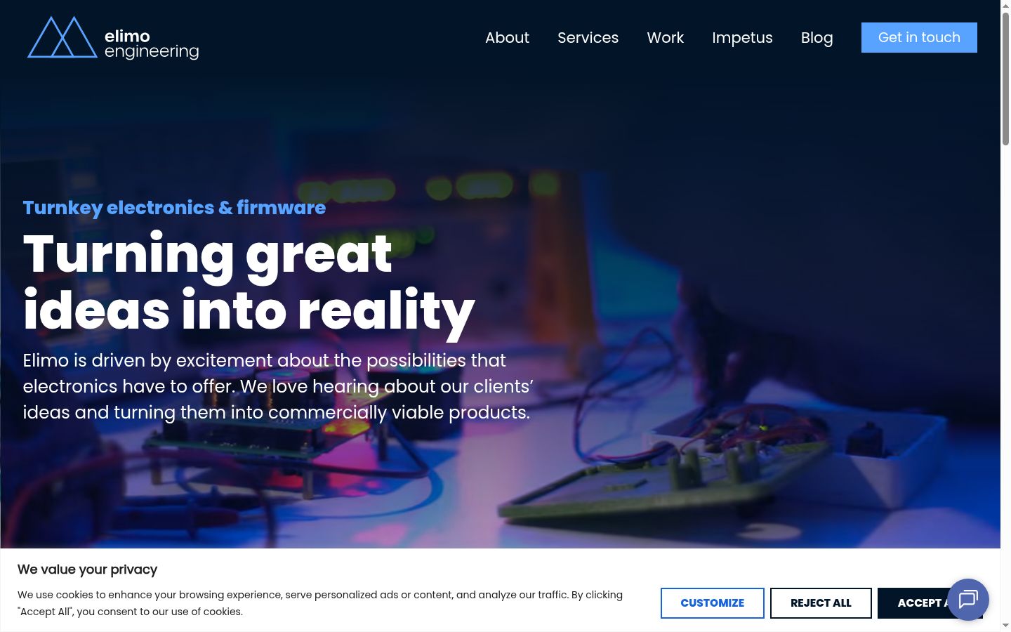 Screenshot of the consent banner shown before any interaction