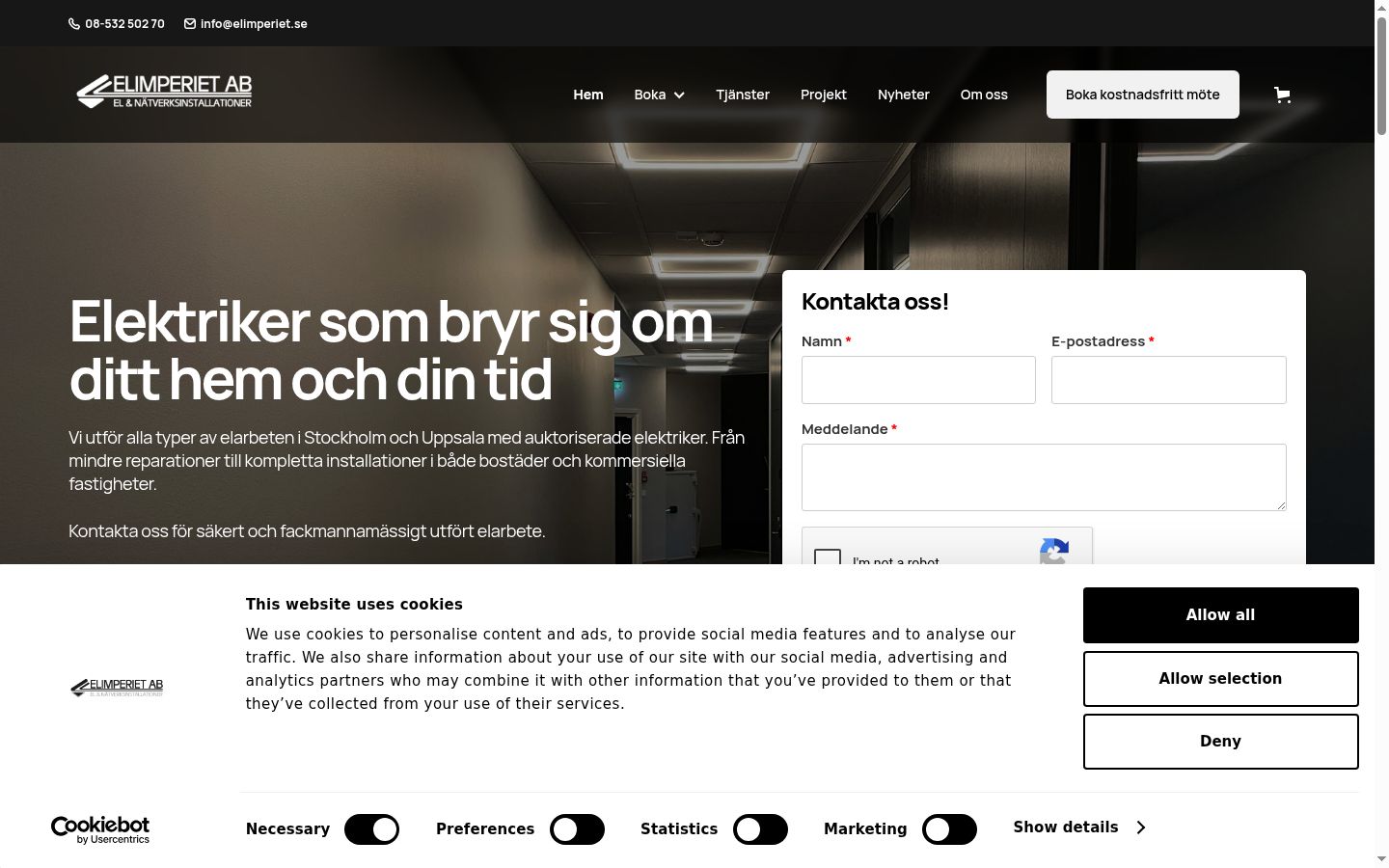 Skærmbillede af samtykkebanneret, som det blev vist før nogen interaktion