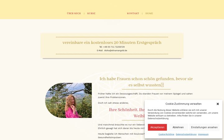 Snimka zaslona za elina-mangold.de