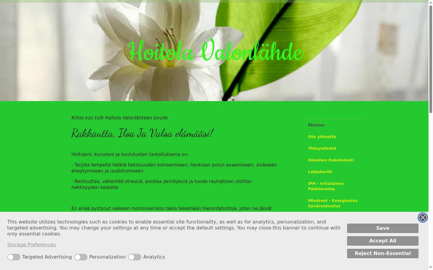 Screenshot of the consent banner shown before any interaction