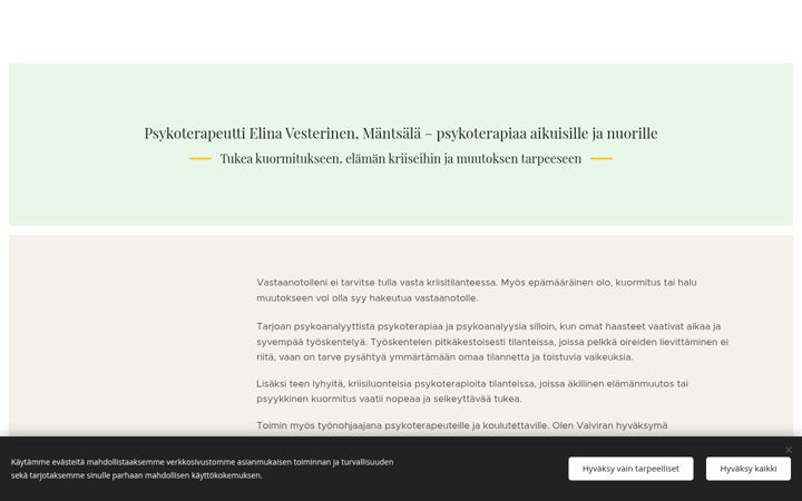 Screenshot of elinavesterinen.fi