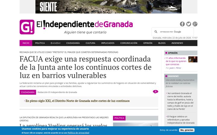 Screenshot of elindependientedegranada.es