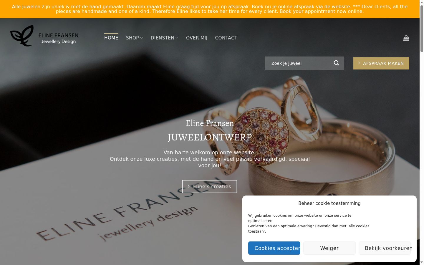 Screenshot of the consent banner shown before any interaction