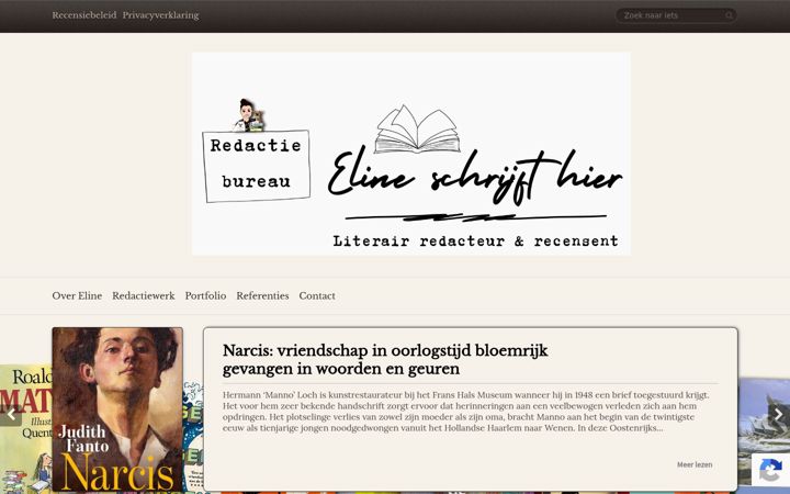 Snímek obrazovky elineschrijfthier.nl
