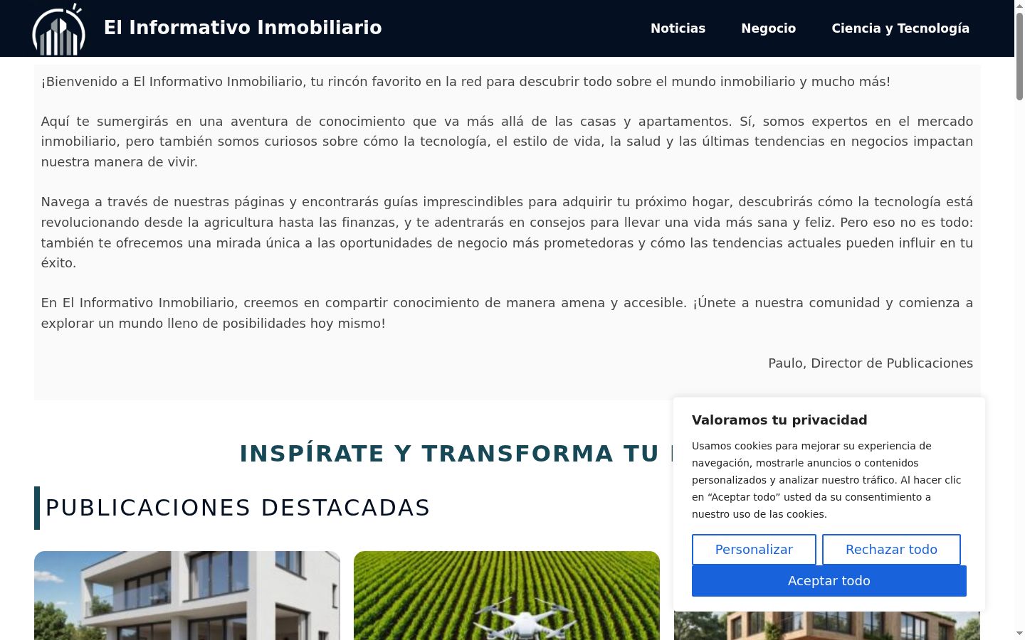 Screenshot del banner di consenso mostrato prima di qualsiasi interazione