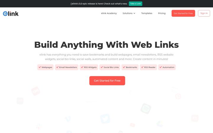 Screenshot of elink.io