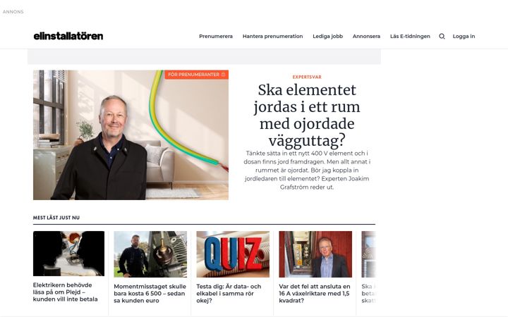 Screenshot ta' elinstallatoren.se