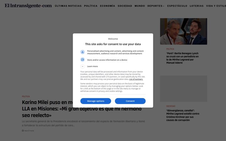 Screenshot of elintransigente.com