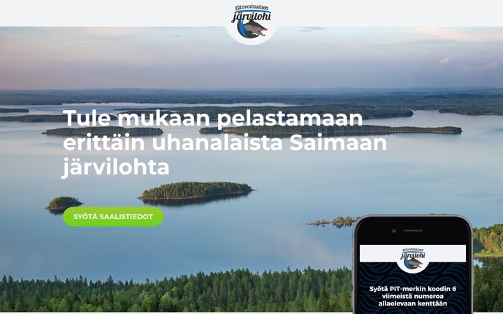 Screenshot of elinvoimainenjarvilohi.fi