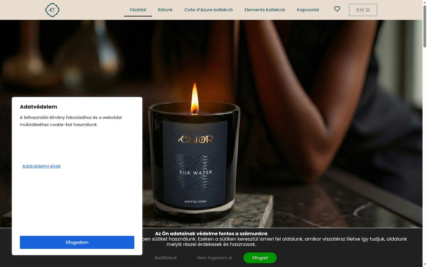 Captura de ecrã do banner de consentimento apresentado antes de qualquer interação