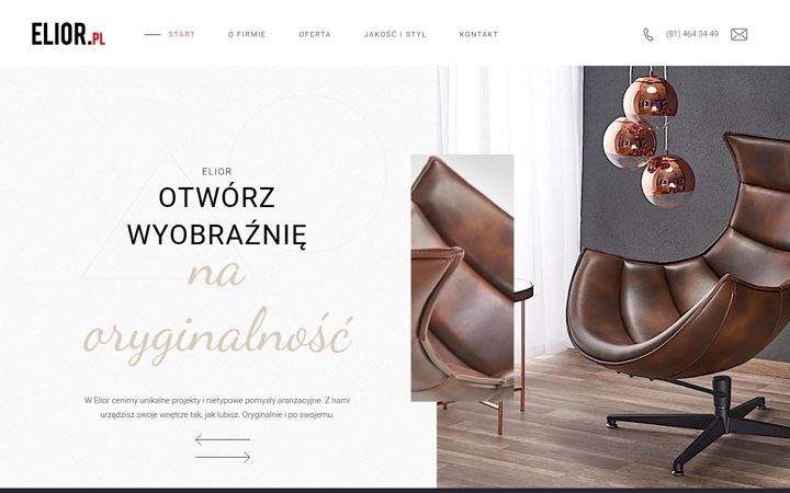 Kuvakaappaus sivustosta elior.pl