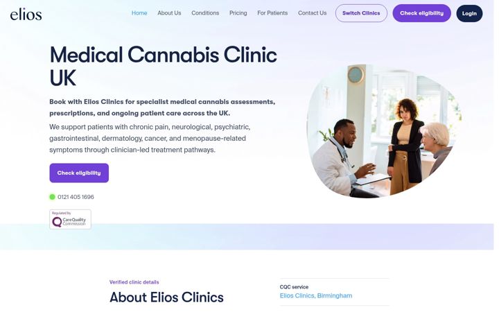 Screenshot of eliosclinics.com
