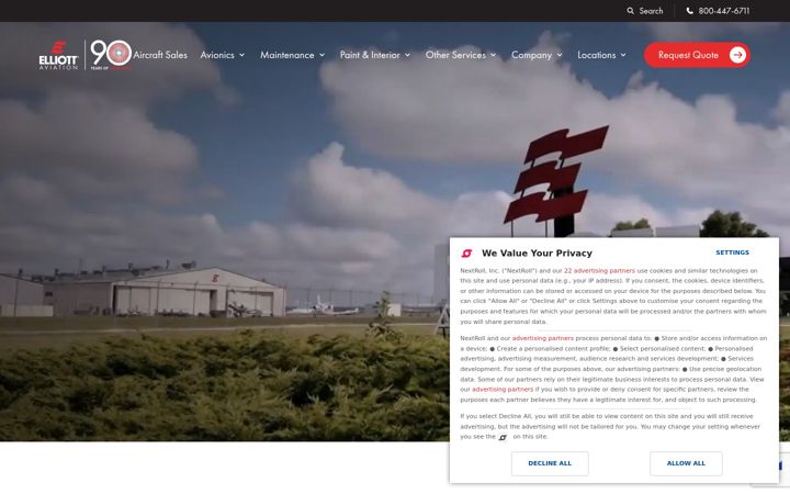 Screenshot of eliottaviation.com
