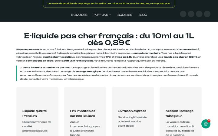 Screenshot ta' eliquide-pas-cher.fr
