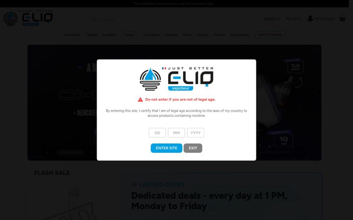 Screenshot of eliqvapoteur.com