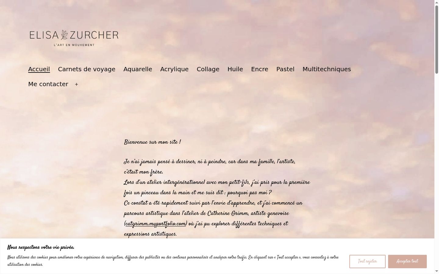 Capture d'écran de la bannière de consentement affichée avant toute interaction