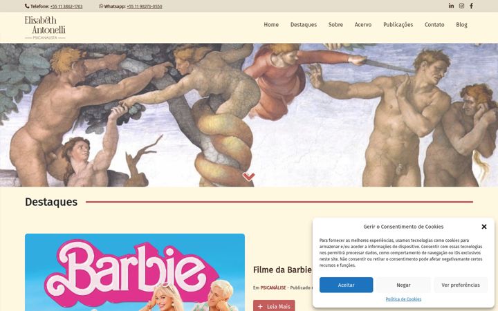Screenshot of elisabethantonelli.com.br